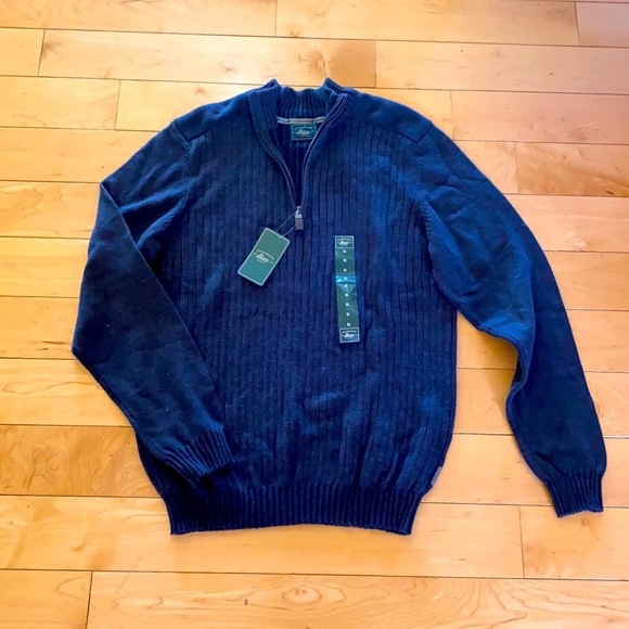 Men’s GH Bass Navy Blazer 1/4 Zip Long Sleeve Sweater XL  NWT - Picture 5 of 11